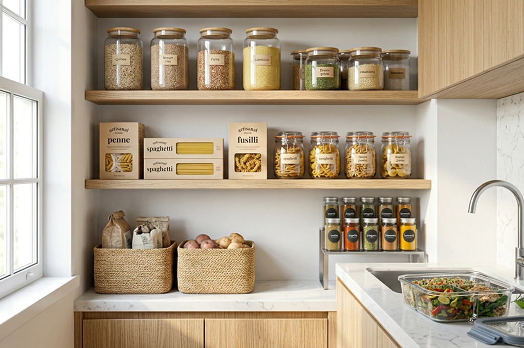 Pantry organization ideas for small apartments with no built-in pantry