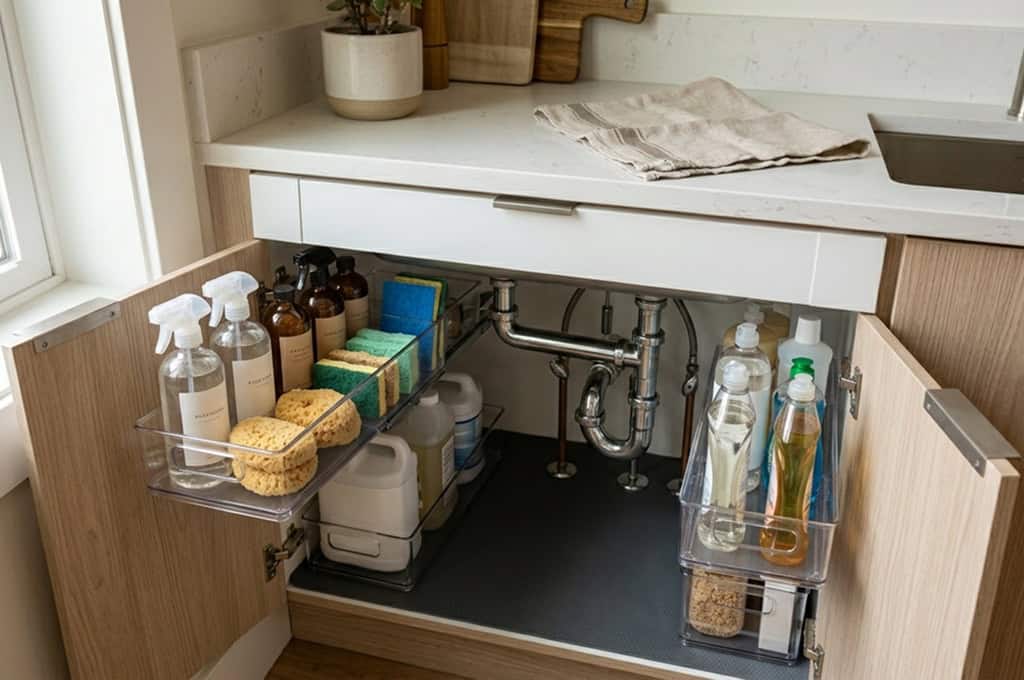 Under sink organization ideas best hacks for small apartment kitchens